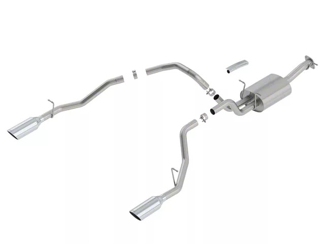 Borla ATAK Dual Exhaust System with Chrome Tips; Rear Exit