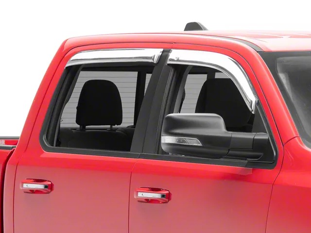 Ventvisor Window Deflectors; Front and Rear; Chrome